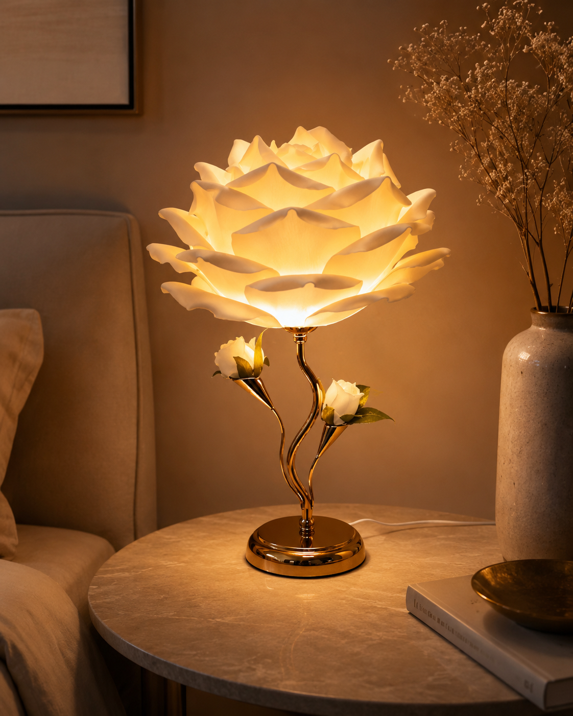 Luxora Fleura™ | Rose Bloom Table Lamp