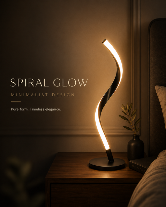 Luxora SpiralGlow™ | Modern Spiral Table Lamp | Elegant Ambient Lighting