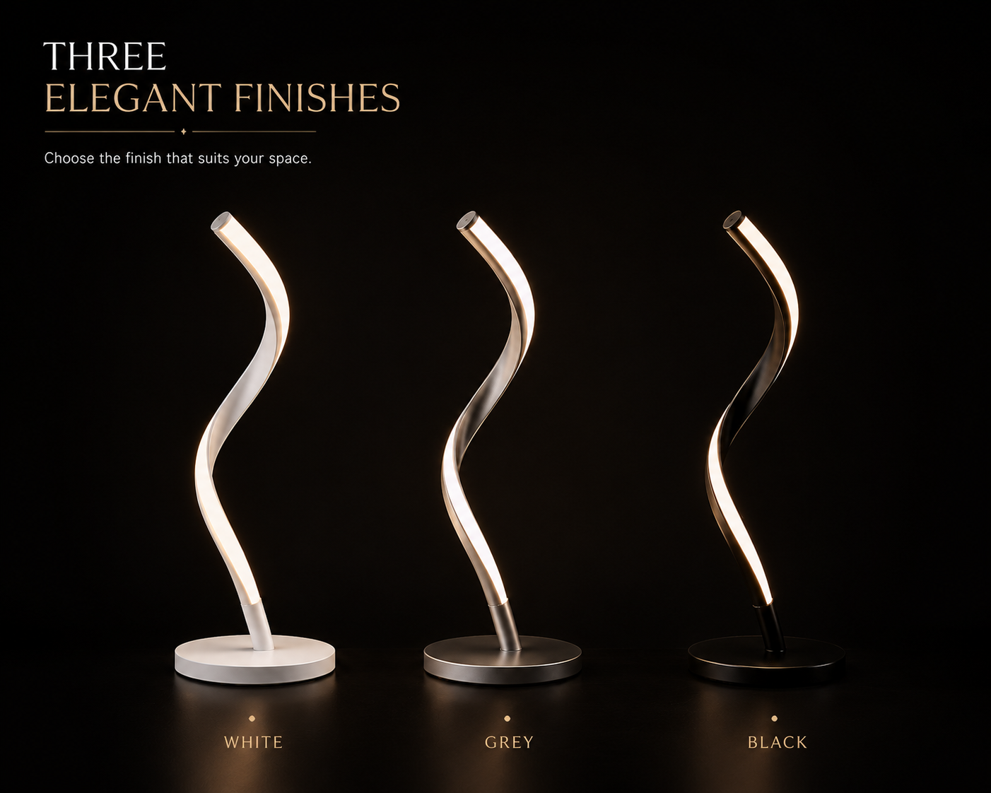 Luxora SpiralGlow™ | Modern Spiral Table Lamp | Elegant Ambient Lighting