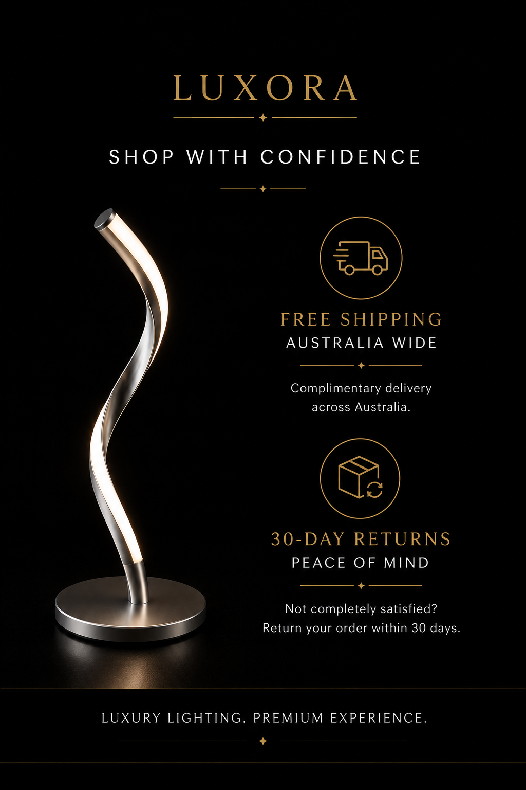 Luxora SpiralGlow™ | Modern Spiral Table Lamp | Elegant Ambient Lighting