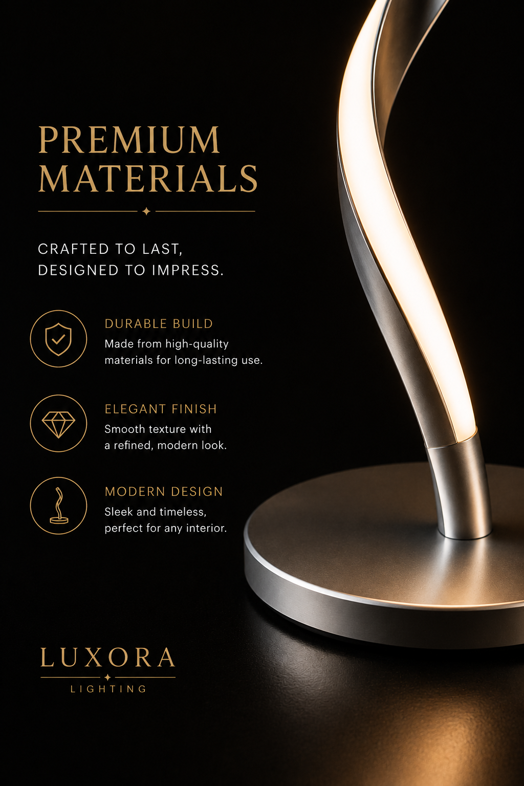 Luxora SpiralGlow™ | Modern Spiral Table Lamp | Elegant Ambient Lighting