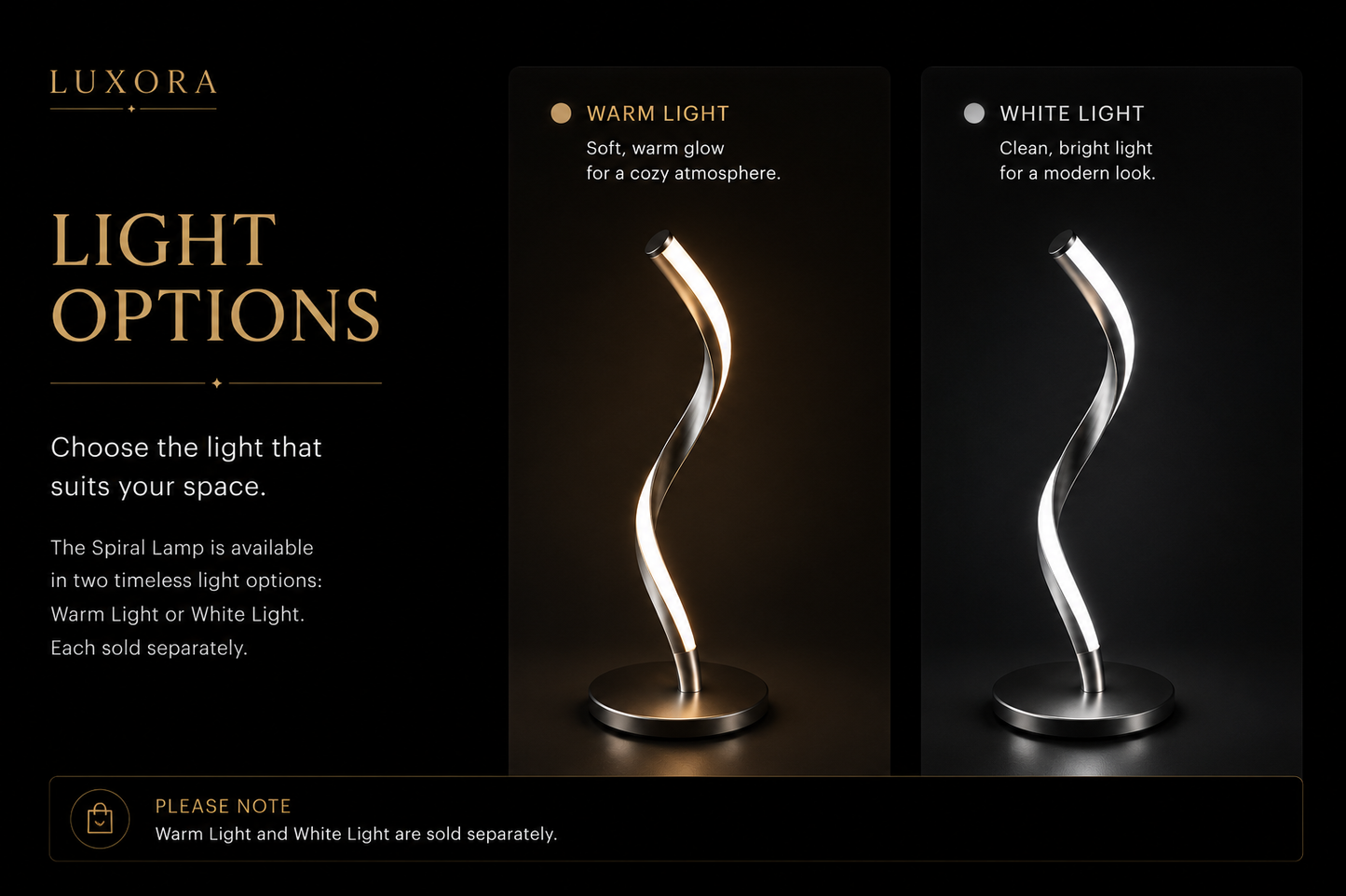 Luxora SpiralGlow™ | Modern Spiral Table Lamp | Elegant Ambient Lighting