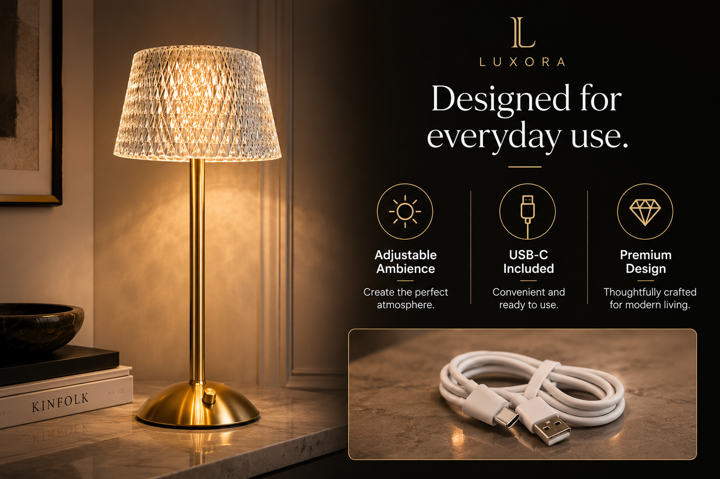 Luxora Crystal Prism™ | Premium Crystal Table Lamp