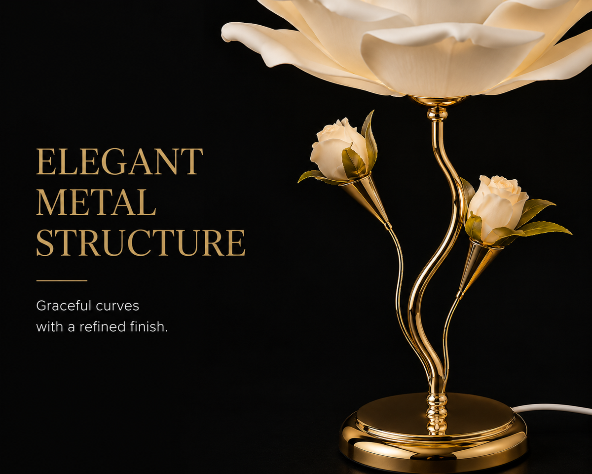 Luxora Fleura™ | Rose Bloom Table Lamp