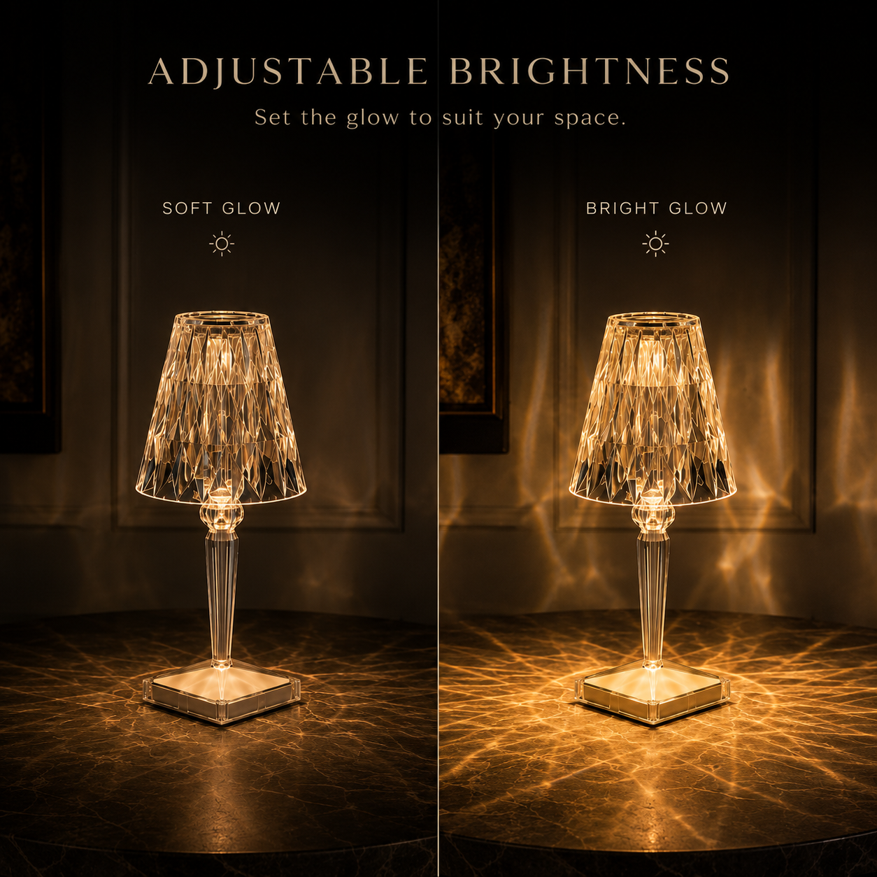 Luxora Prism Aura™ | Rechargeable Crystal Lamp