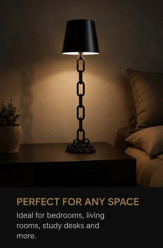 Luxora ChainGlow™ – Rechargeable Touch Bedside Lamp | USB-C | 3 Colour Dimmable LED